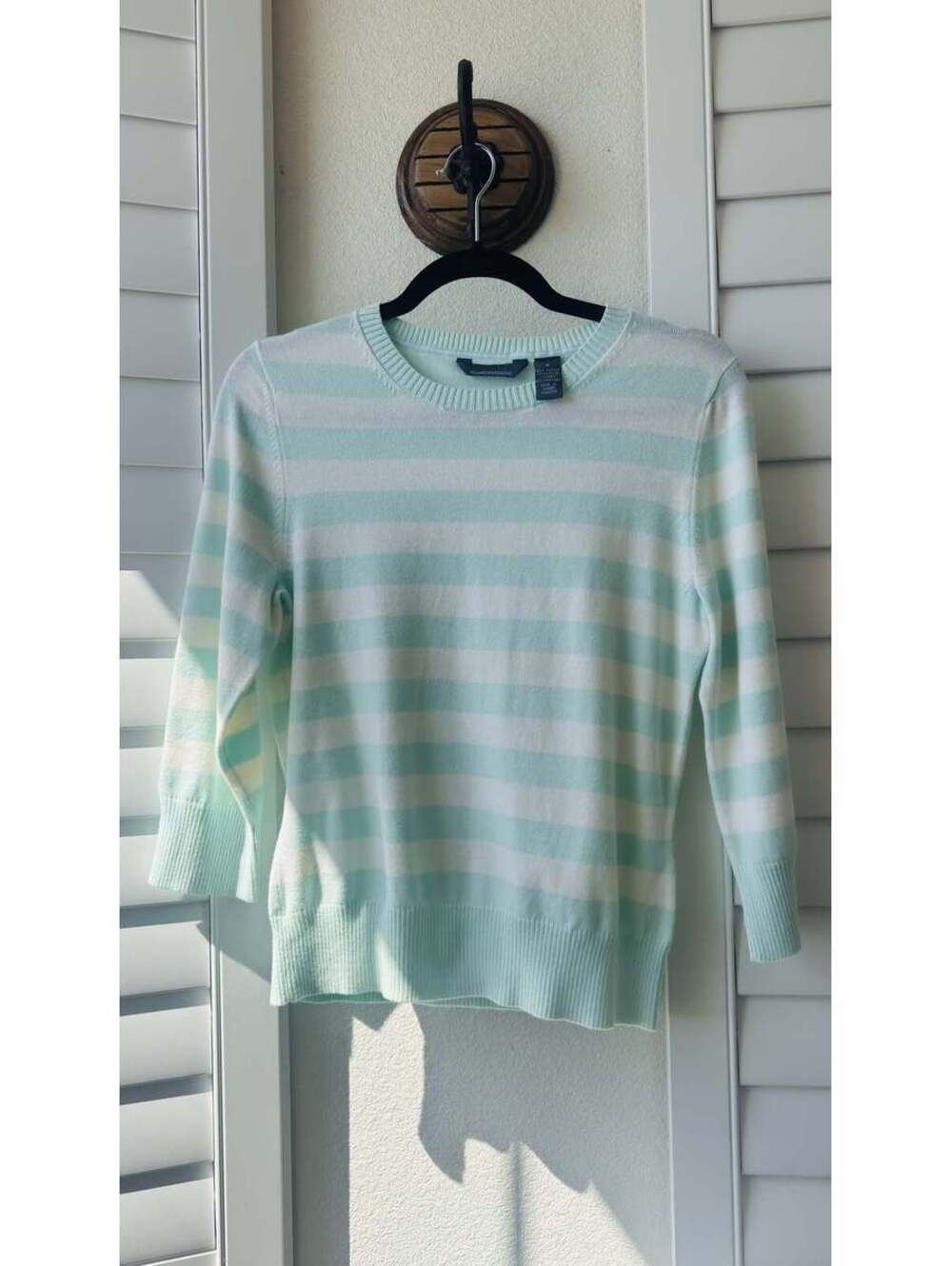 Hillard & Hanson Striped Knit Crewneck Sweater Size S